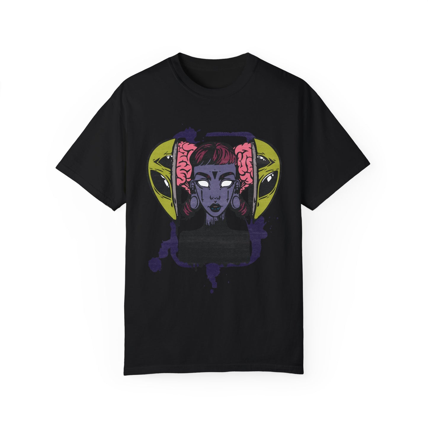 Alien Girl-Inspired Unisex Garment-Dyed T-Shirt