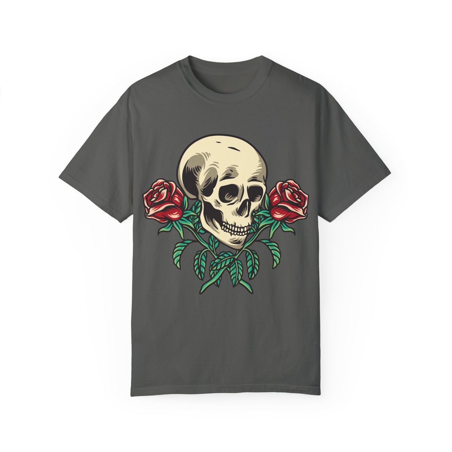 Skull and Roses - Unisex Garment-Dyed T-shirt