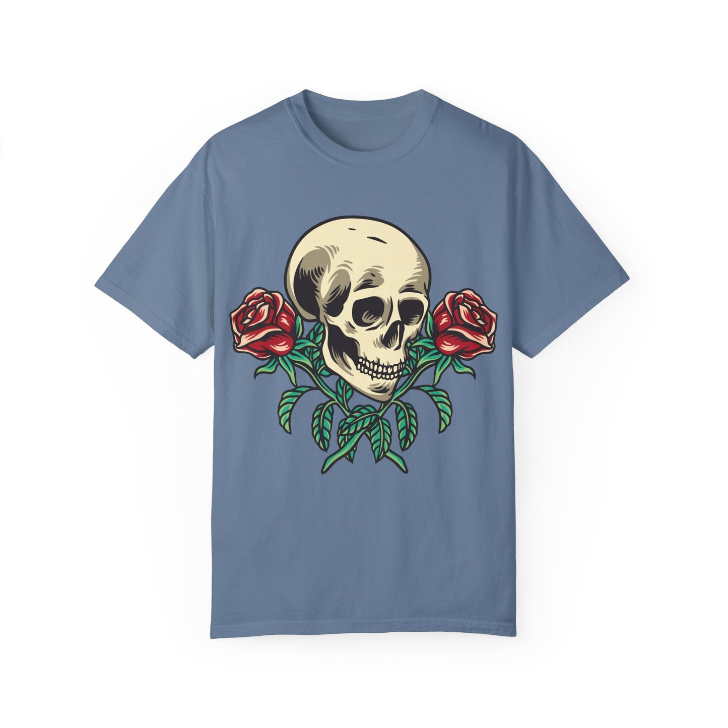 Skull and Roses - Unisex Garment-Dyed T-shirt