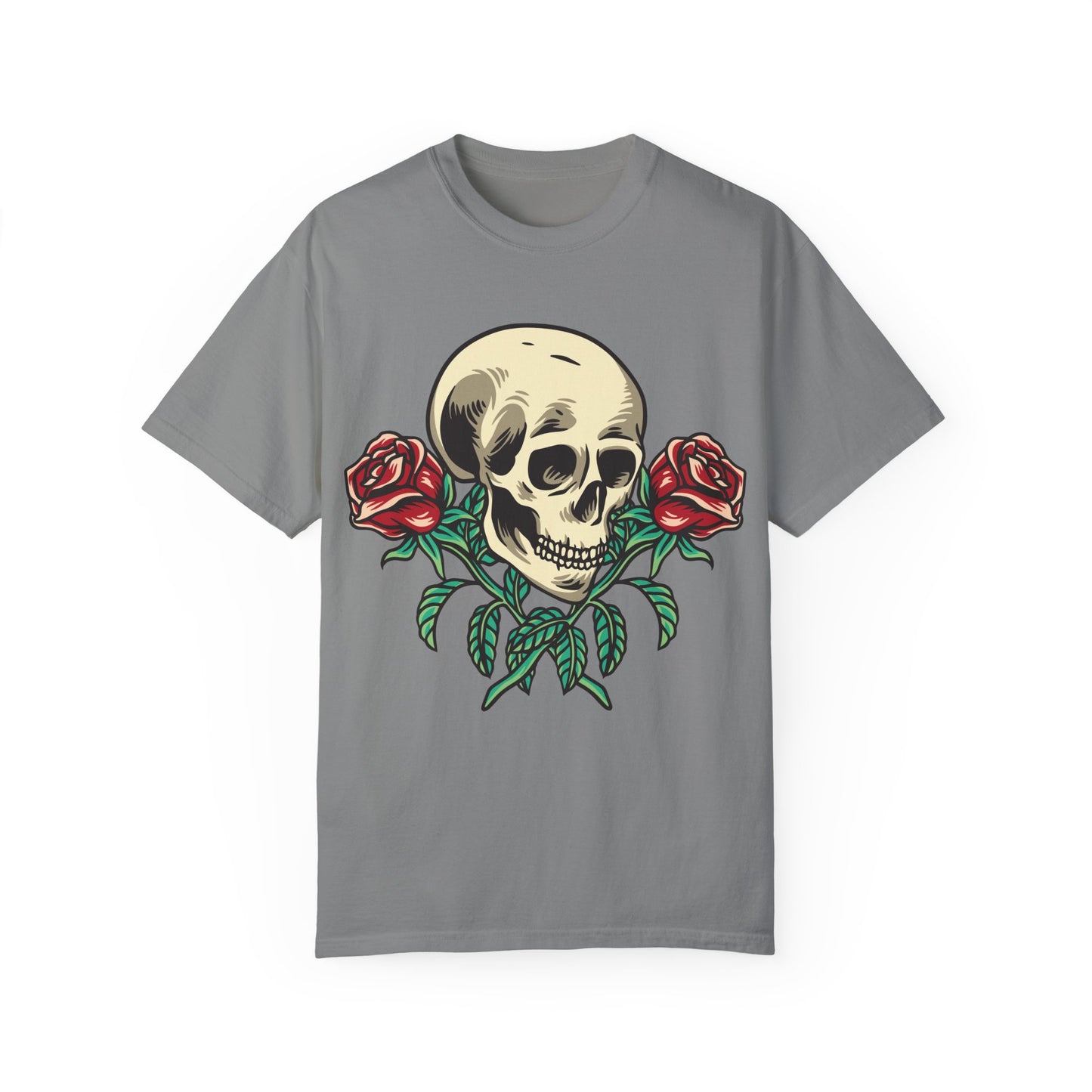 Skull and Roses - Unisex Garment-Dyed T-shirt