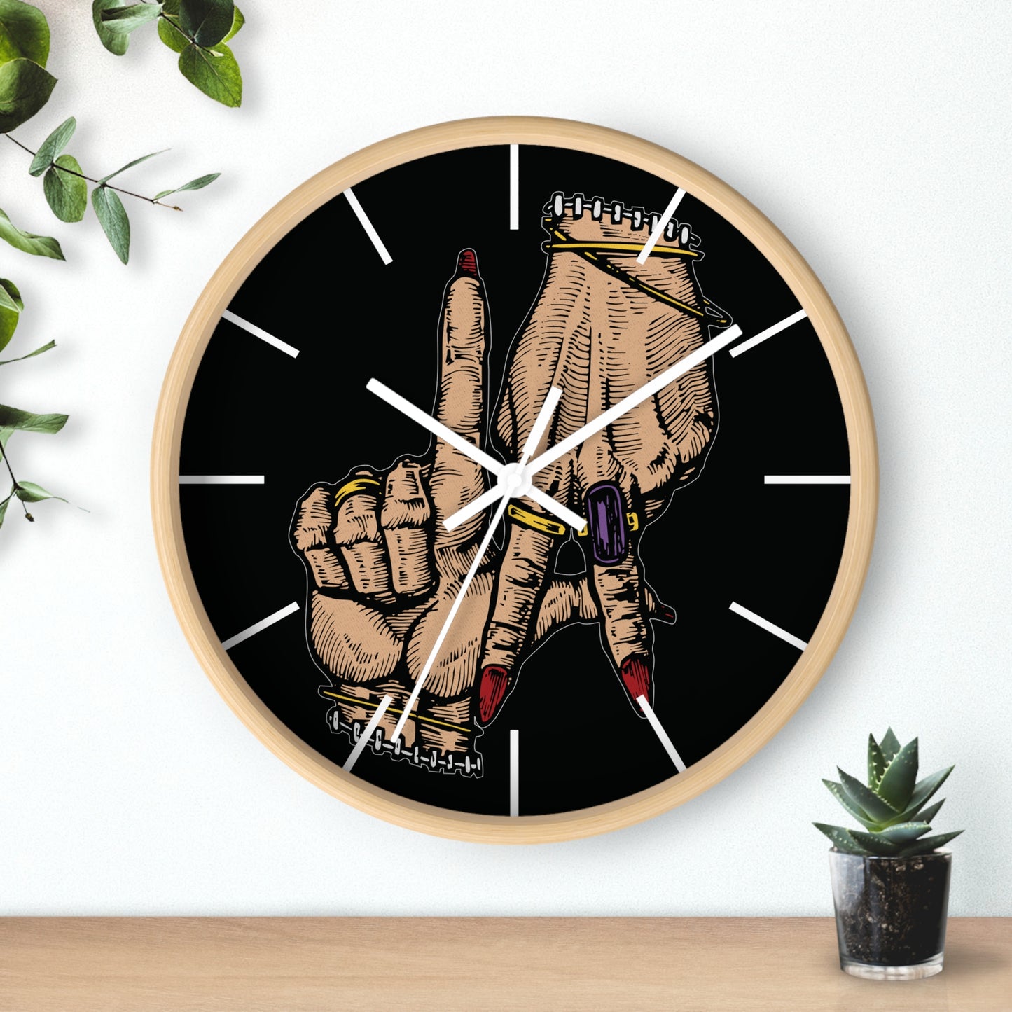 Artistic Wall Clock with LA Hands Design - Unique Home Decor