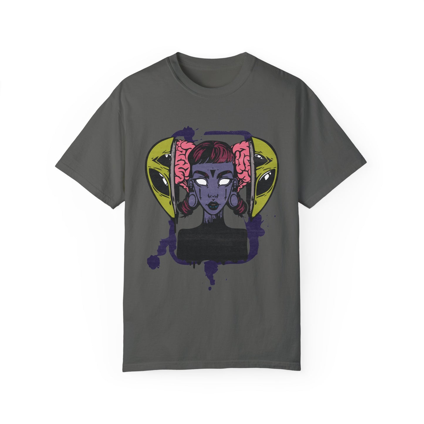Alien Girl-Inspired Unisex Garment-Dyed T-Shirt