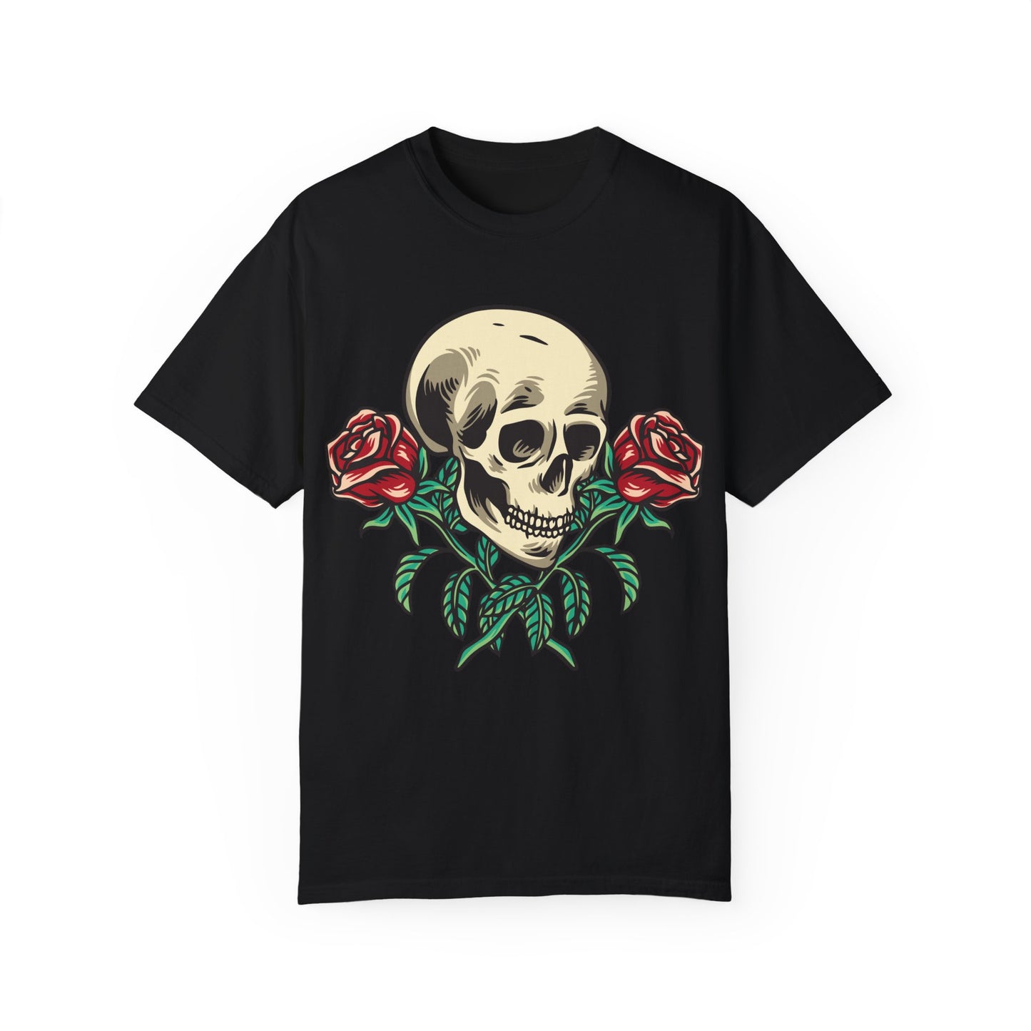 Skull and Roses - Unisex Garment-Dyed T-shirt