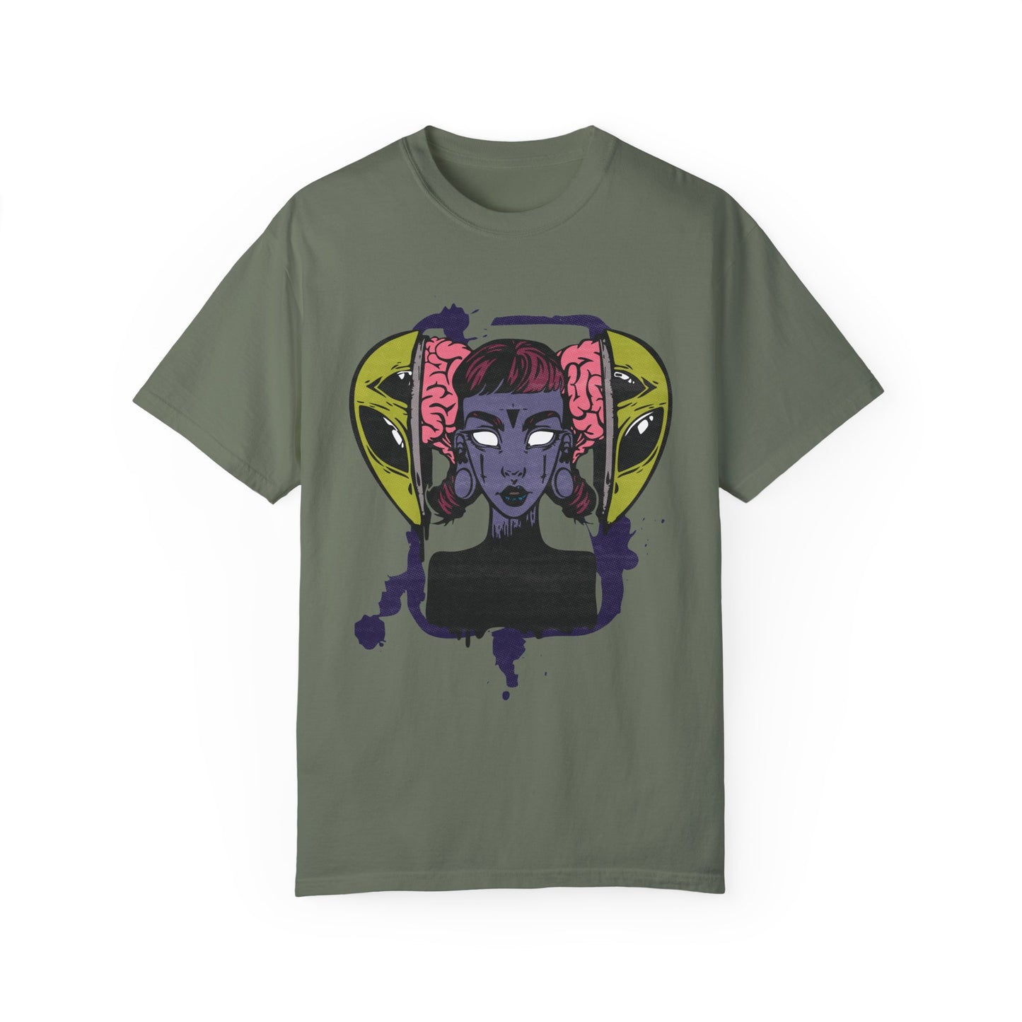 Alien Girl-Inspired Unisex Garment-Dyed T-Shirt