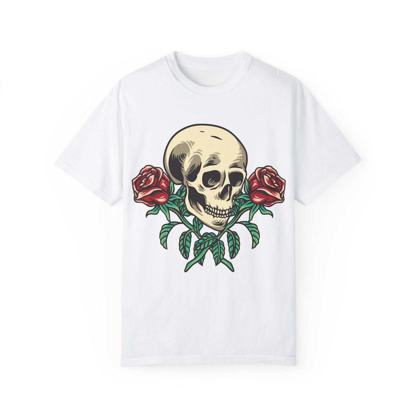 Skull and Roses - Unisex Garment-Dyed T-shirt