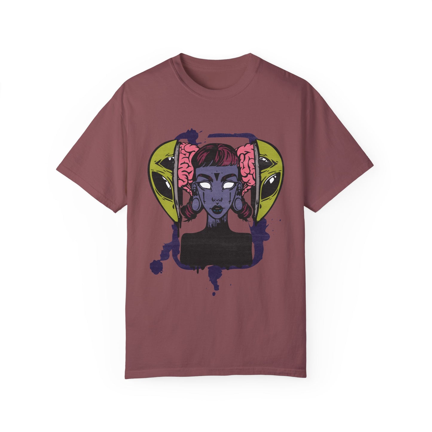 Alien Girl-Inspired Unisex Garment-Dyed T-Shirt