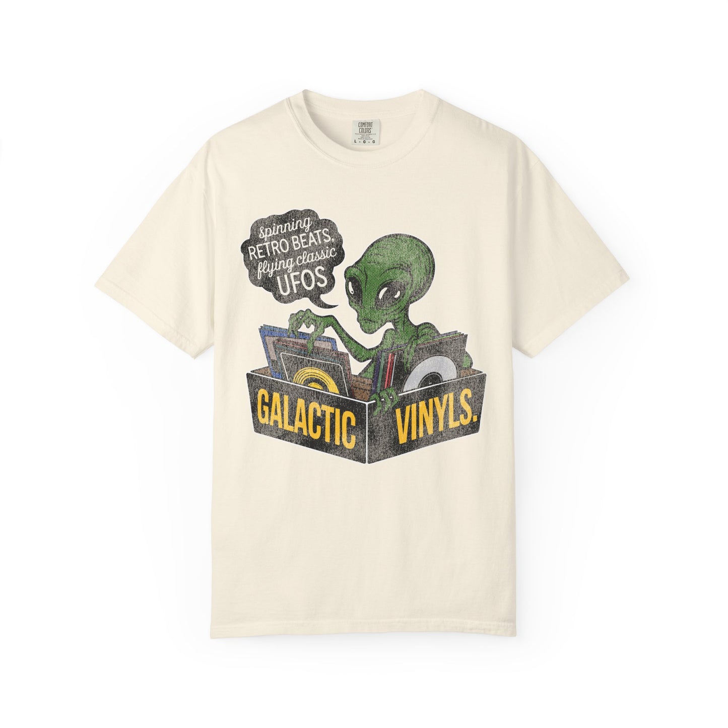 Galactic Vinyls Unisex T-shirt - Retro Alien Music Tee