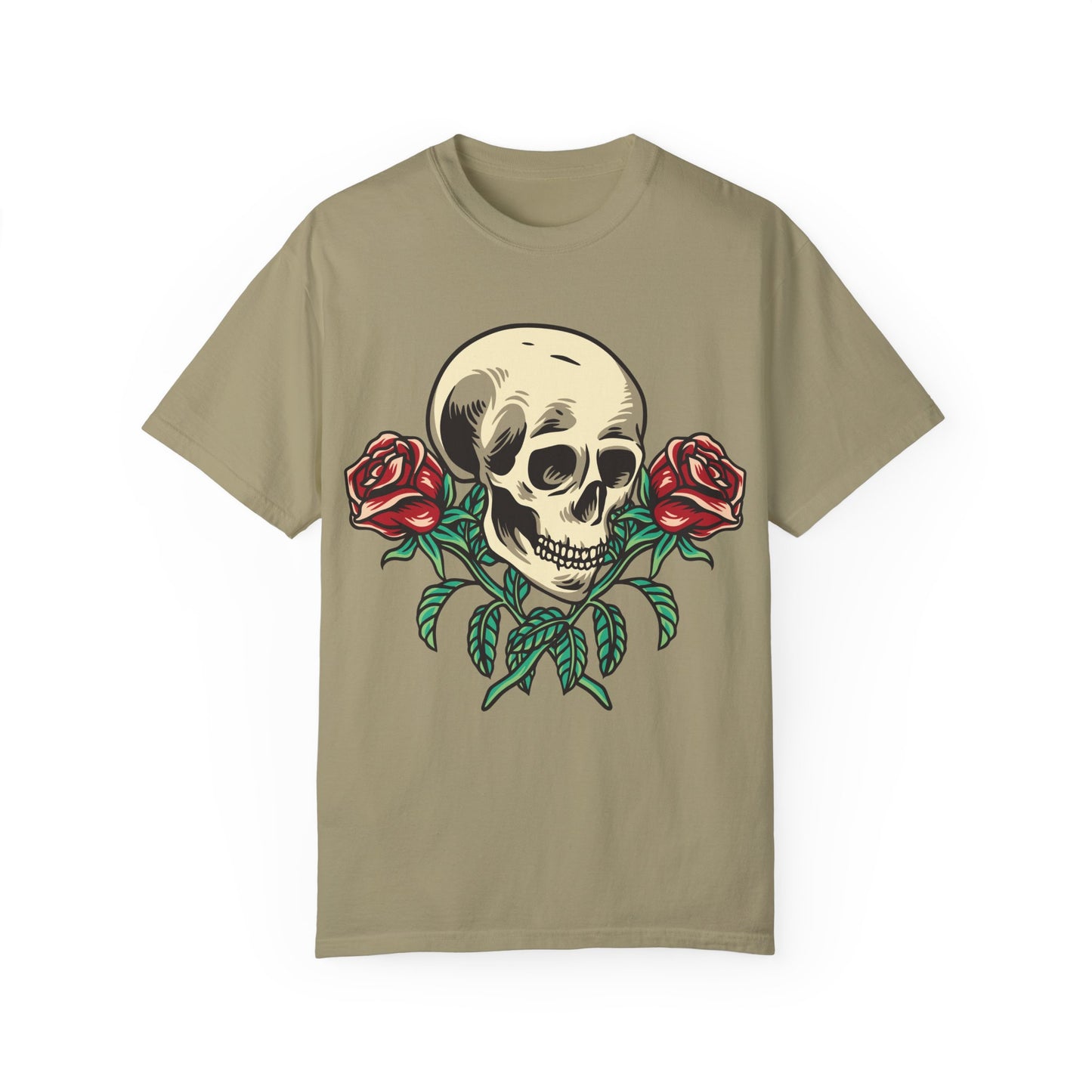 Skull and Roses - Unisex Garment-Dyed T-shirt
