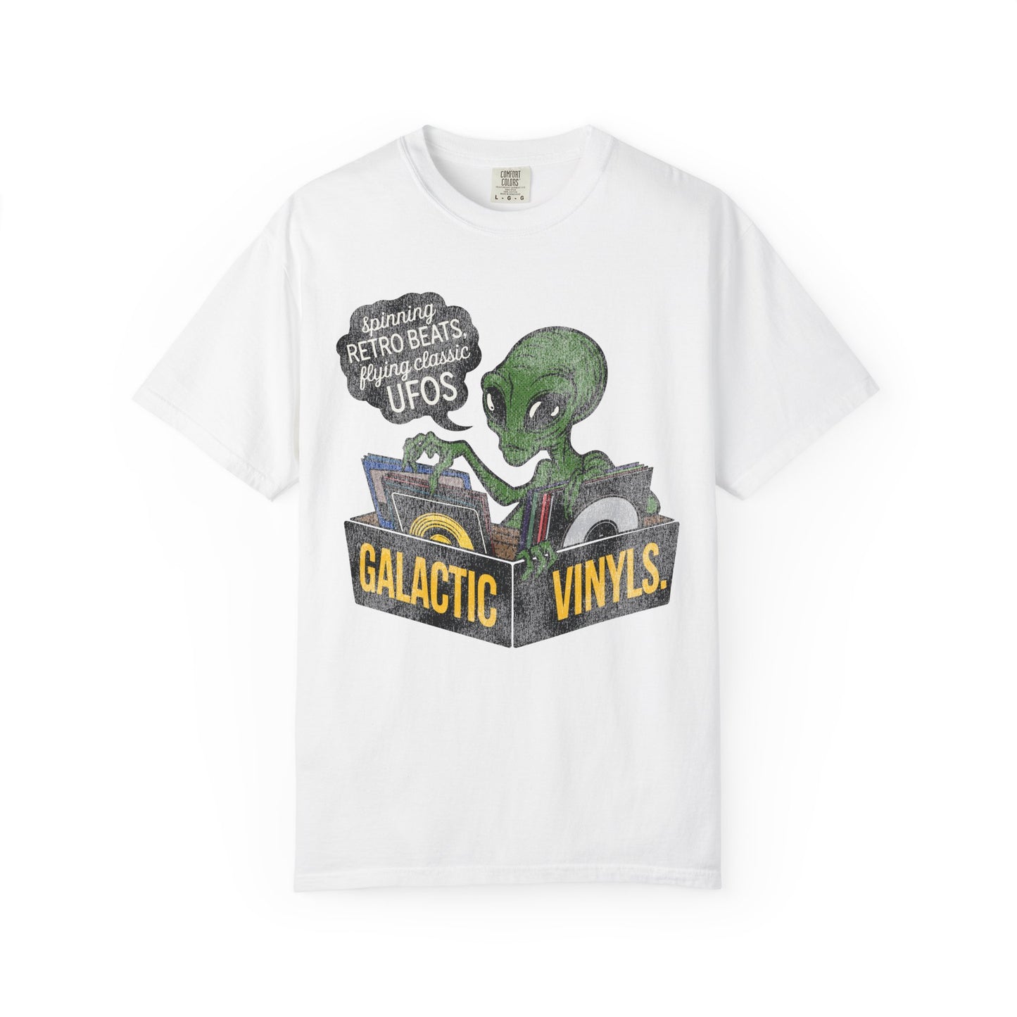 Galactic Vinyls Unisex T-shirt - Retro Alien Music Tee