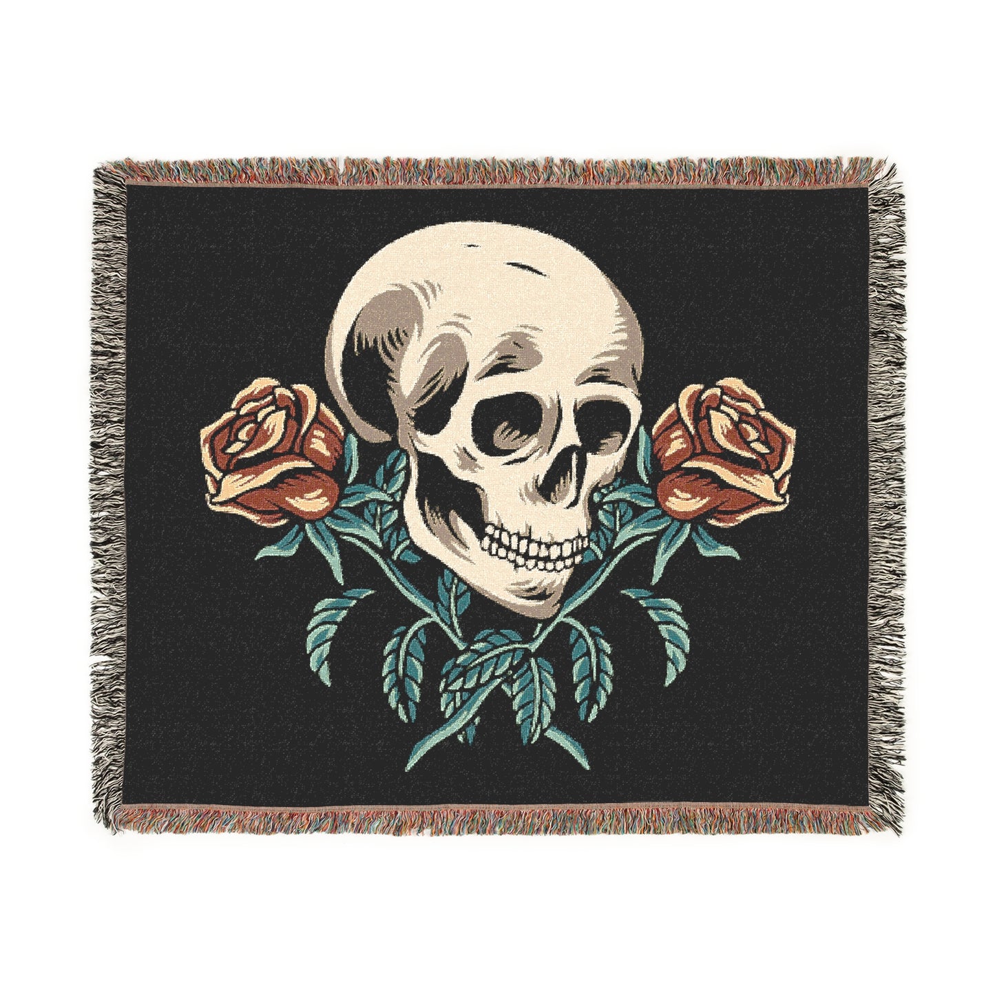 Skull and Roses - Woven Blanket