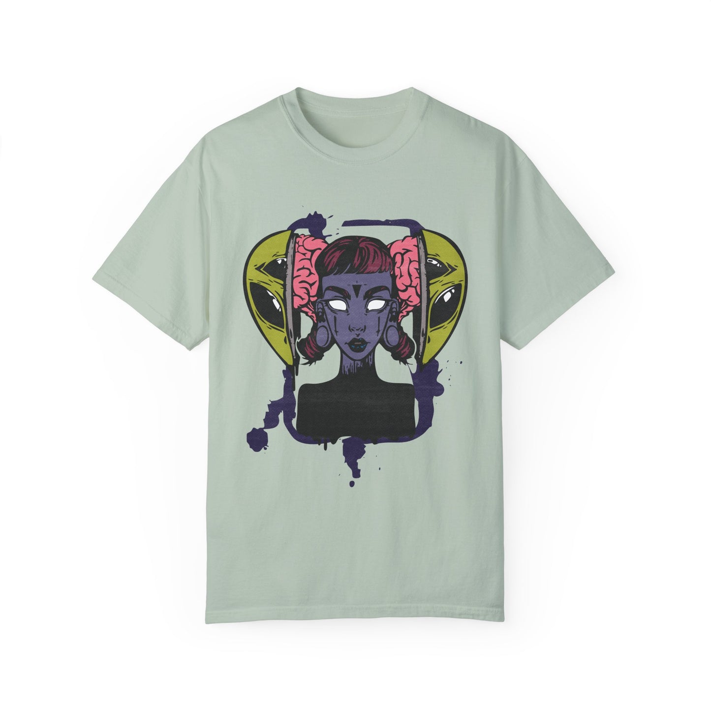 Alien Girl-Inspired Unisex Garment-Dyed T-Shirt