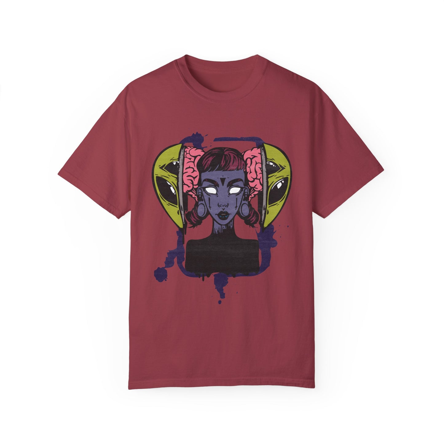 Alien Girl-Inspired Unisex Garment-Dyed T-Shirt