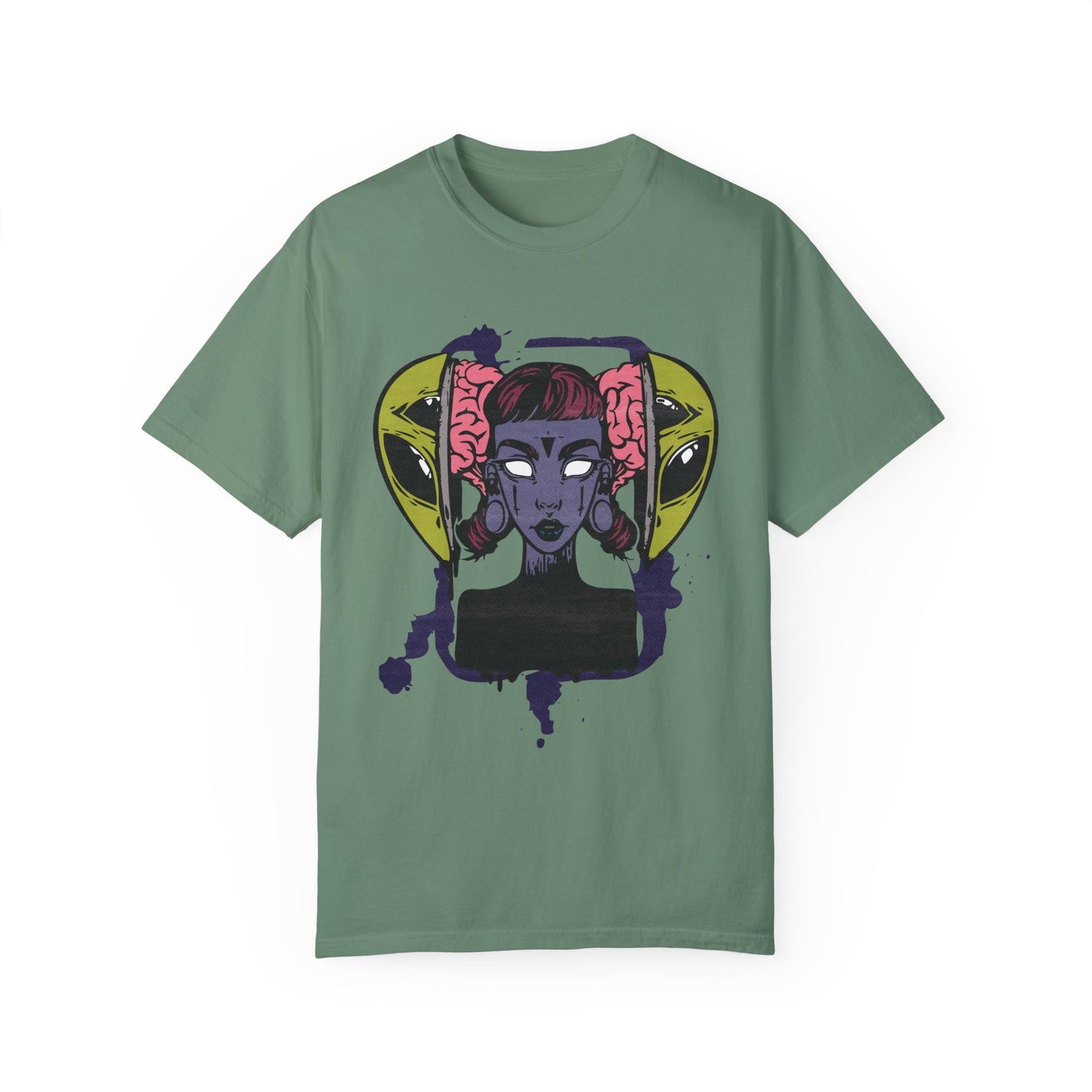 Alien Girl-Inspired Unisex Garment-Dyed T-Shirt
