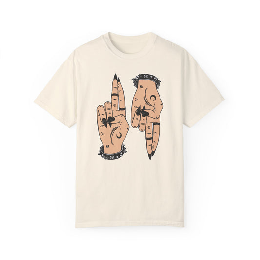Vintage-Inspired Unisex T-Shirt with Hand Art