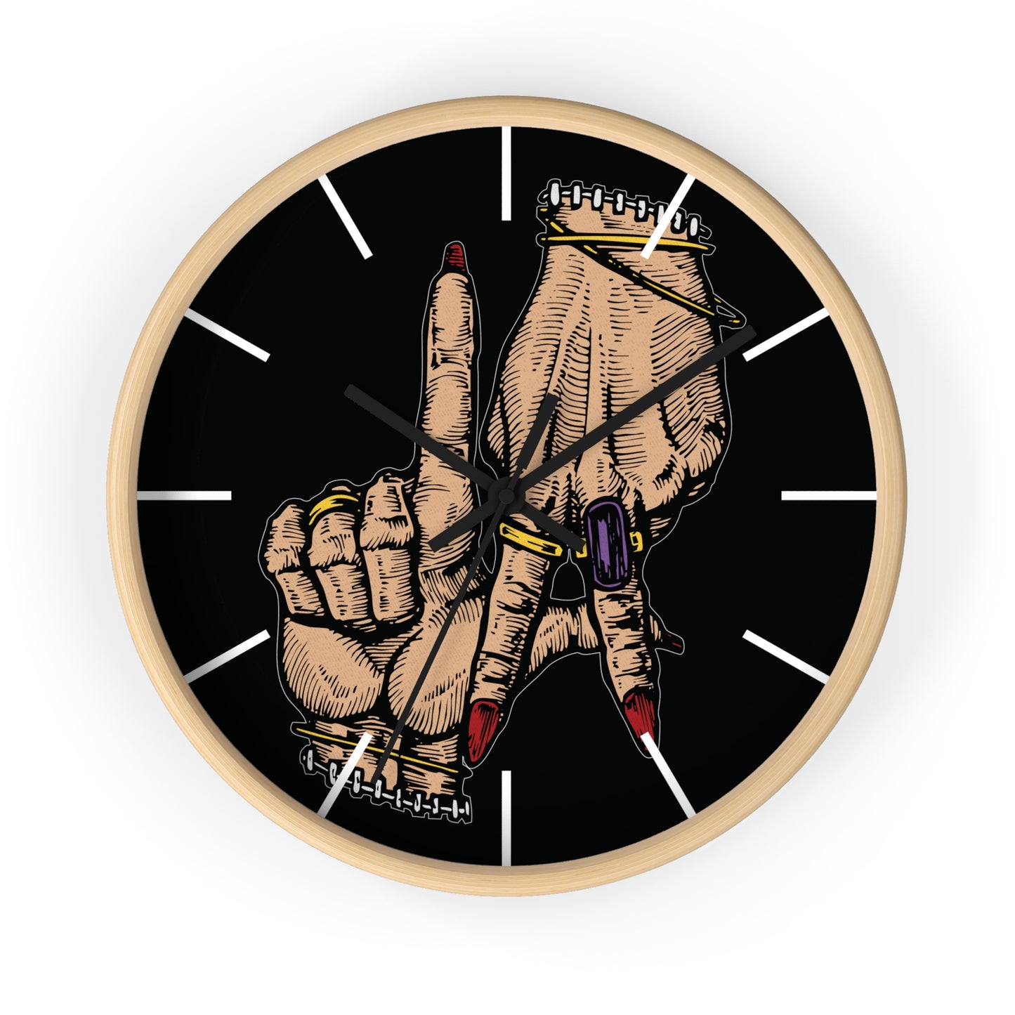 Artistic Wall Clock with LA Hands Design - Unique Home Decor