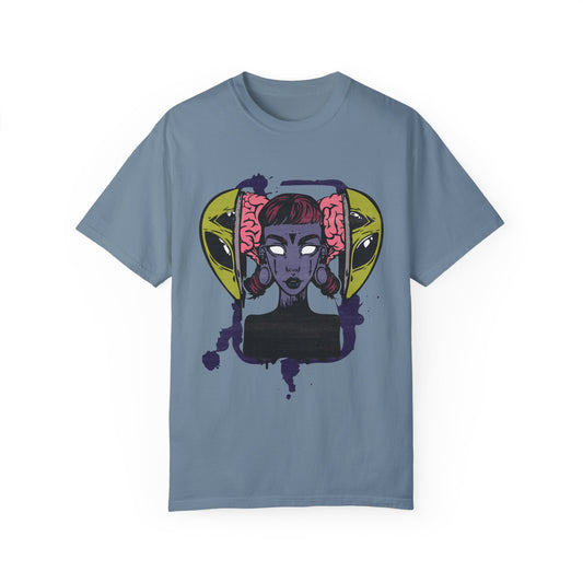 Alien Girl-Inspired Unisex Garment-Dyed T-Shirt
